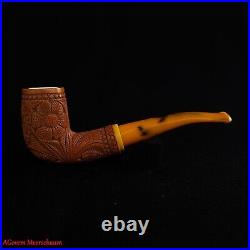 AGovem Handmade Double Stem Ornament Meerschaum Smoking Tobacco Pipe AGM-1791