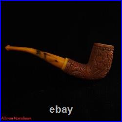 AGovem Handmade Double Stem Ornament Meerschaum Smoking Tobacco Pipe AGM-1791