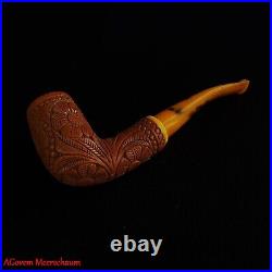 AGovem Handmade Double Stem Ornament Meerschaum Smoking Tobacco Pipe AGM-1791
