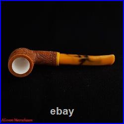 AGovem Handmade Double Stem Ornament Meerschaum Smoking Tobacco Pipe AGM-1791