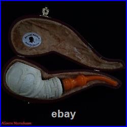 AGovem Ornament Handcarved Block Meerschaum Smoking Tobacco Pipe Pfeife AGM-1768