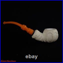 AGovem Ornament Handcarved Block Meerschaum Smoking Tobacco Pipe Pfeife AGM-1768