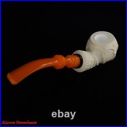 AGovem Ornament Handcarved Block Meerschaum Smoking Tobacco Pipe Pfeife AGM-1768