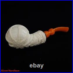AGovem Ornament Handcarved Block Meerschaum Smoking Tobacco Pipe Pfeife AGM-1768