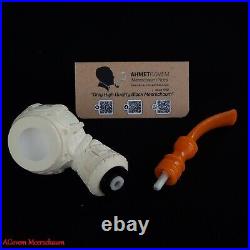 AGovem Ornament Handcarved Block Meerschaum Smoking Tobacco Pipe Pfeife AGM-1768