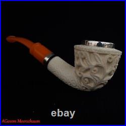 AGovem Ornament Handcarved Block Meerschaum Smoking Tobacco Pipe Pipa AGM-1756