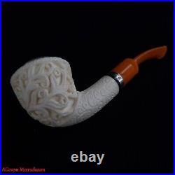 AGovem Ornament Handcarved Block Meerschaum Smoking Tobacco Pipe Pipa AGM-1756