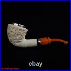 AGovem Ornament Handcarved Block Meerschaum Smoking Tobacco Pipe Pipa AGM-1756