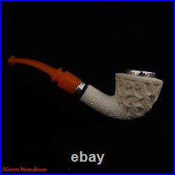 AGovem Ornament Handcarved Block Meerschaum Smoking Tobacco Pipe Pipa AGM-1756