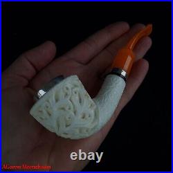 AGovem Ornament Handcarved Block Meerschaum Smoking Tobacco Pipe Pipa AGM-1756
