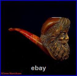 AGovem Unsmoked Santa Clause Block Meerschaum Smoking Tobacco Pipe, AGM-1546