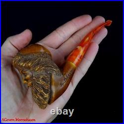 AGovem Unsmoked Santa Clause Block Meerschaum Smoking Tobacco Pipe, AGM-1546