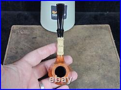 AJ Pipes Straight Grain Volcano with Bamboo Shank Tobacco Smoking Pipe