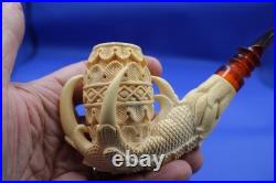 A Turkish Made Eagle Claw Meerschaum Smoking Pipe New in it's Original Case