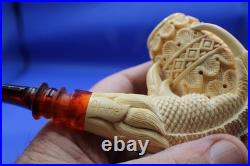 A Turkish Made Eagle Claw Meerschaum Smoking Pipe New in it's Original Case