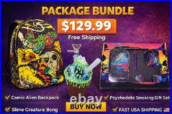 Alien Bong Backpack Bundle Smoking Gift Set Grinder Tray Pipe Ashtray