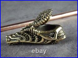 Alien Larva Metal Pipe, Bronze-Copper Smoking set, Spoon and Cleaning Tool