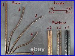 Alien Larva Metal Pipe, Bronze-Copper Smoking set, Spoon and Cleaning Tool