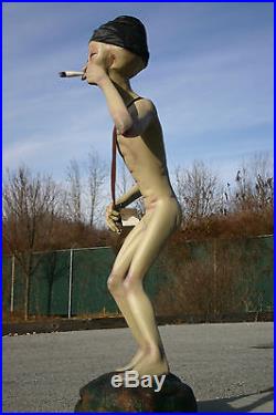 Alien Standing Smoking Joint Cigar UFO Statue Art Marijuana Decor Tobacco Pipe