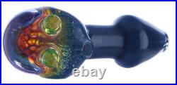 Amazing Blue 3D Hologram Honeycomb Bowl Spoon Smoking Pipe Ohio Valley Glass