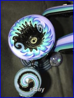 Amazing Handblown Glass Smoking Pipe. One of a kind. Opal inclusions