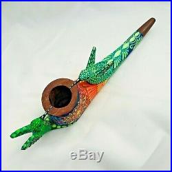 Amazonian Mapacho Tobacco Pipe Ayahuasca Inspired Hummingbird 9.5