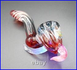 American Made Glass Heady Sherlock Tobacco Pipe UV Blacklight reactive