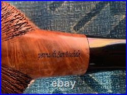 Amorelli Penna di San Michele Carved Bent Brandy (Unsmoked) Tobacco Pipe