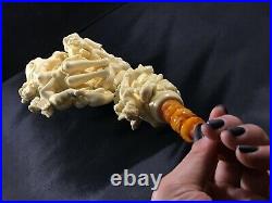 Angel of Death meerschaum pipe, Smoking pipe, Hand Carved pipe, Block Meerschaum