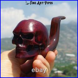 Angry Skull Briar Wood Tobacco Smoking Pipe Bust M-017d by Oguz Simsek