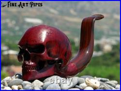 Angry Skull Briar Wood Tobacco Smoking Pipe Bust M-017d by Oguz Simsek