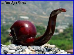 Angry Skull Briar Wood Tobacco Smoking Pipe Bust M-017d by Oguz Simsek