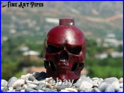 Angry Skull Briar Wood Tobacco Smoking Pipe Bust M-017d by Oguz Simsek