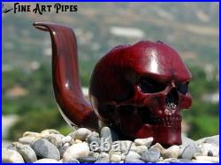 Angry Skull Briar Wood Tobacco Smoking Pipe Bust M-017d by Oguz Simsek