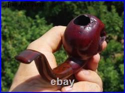 Angry Skull Briar Wood Tobacco Smoking Pipe Bust M-017d by Oguz Simsek