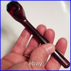 Antique Amber Faturan Cherry Smoking Pipe Cigarette with Fitted Case, 26 g