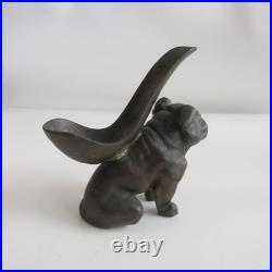 Antique Bulldog Pipe Smoking holder stand AMW Newark New Jersey bronze color