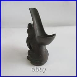 Antique Bulldog Pipe Smoking holder stand AMW Newark New Jersey bronze color