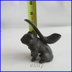 Antique Bulldog Pipe Smoking holder stand AMW Newark New Jersey bronze color