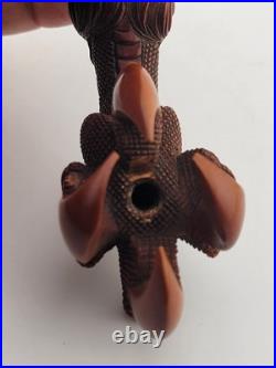 Antique FR rosenstill Germany smoking pipe Dragon Claw Habd Carved. W Orig. Case