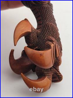 Antique FR rosenstill Germany smoking pipe Dragon Claw Habd Carved. W Orig. Case