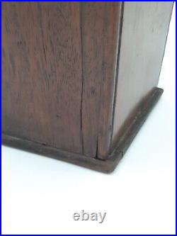 Antique Primitive Walnut American Hanging Tobacco Pipe Box WithLid -New England RI