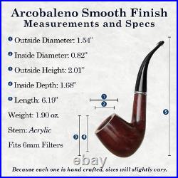 Arcobaleno Pipe Wooden Tobacco Pipe, Italian Handmade Wood Pipes Fits 6Mm Pip