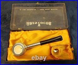 Aristocob WithNew Custom Meerschaum Liner Tobacco Pipe & Unsmoked Cob WithCase