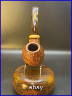 Artisan Brad Pohlmann Unsmoked 2016 Ring Grain Blast Bent Egg Tobacco Pipe