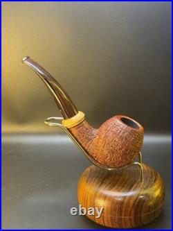 Artisan Brad Pohlmann Unsmoked 2016 Ring Grain Blast Bent Egg Tobacco Pipe