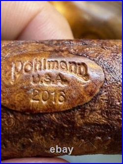 Artisan Brad Pohlmann Unsmoked 2016 Ring Grain Blast Bent Egg Tobacco Pipe
