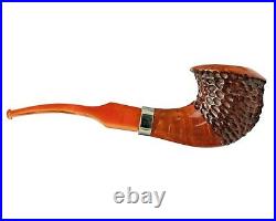 Artisan Briar Horn Tobacco Pipe Unique Rusticates Smoking Bowl with Filter KAF