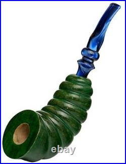 Artisan Briar Pipe Hand Carved Nautilus Spiral Tobacco Smoking Bowl made by KAF