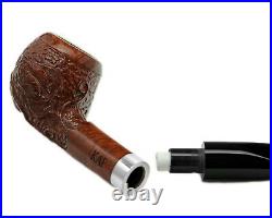 Artisan Briar Pipe Hand Carved Straight Apple Tobacco Smoking Bowl with Filter